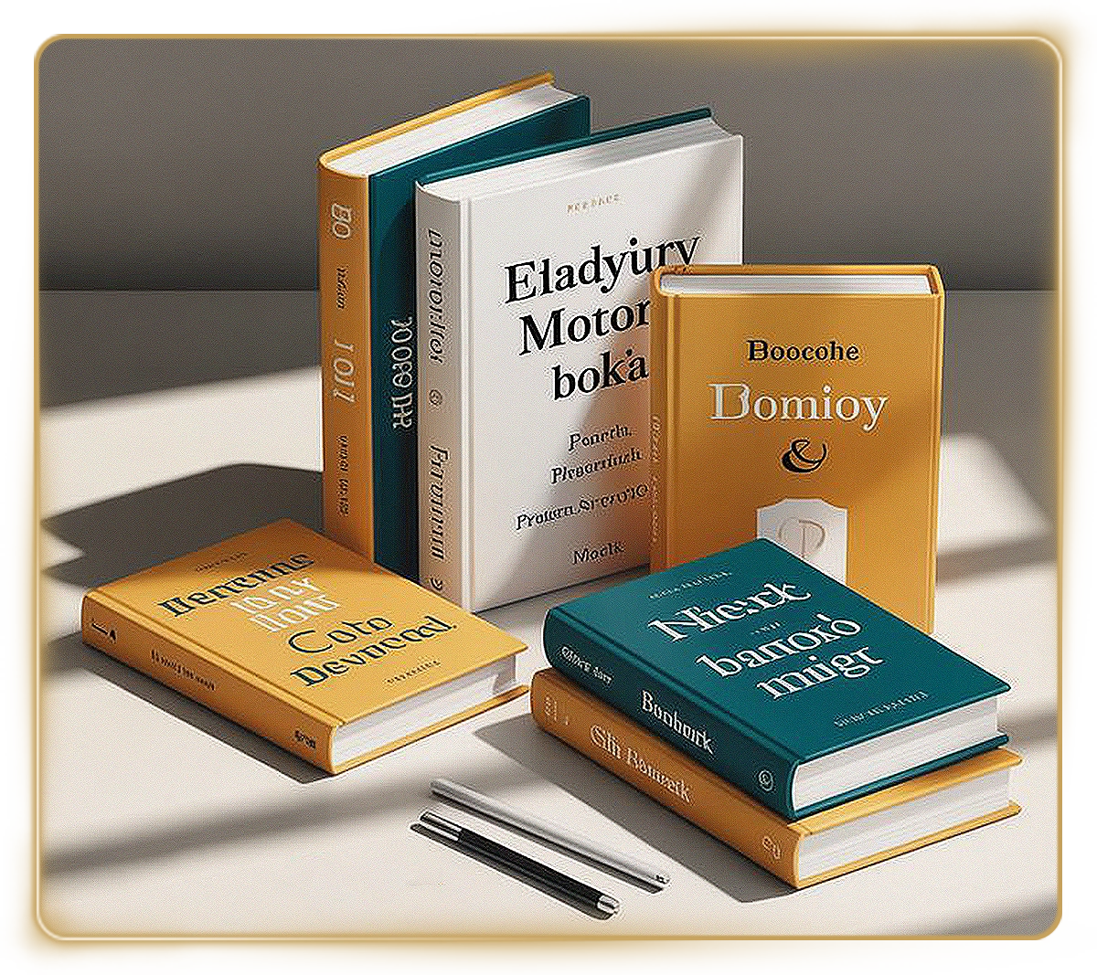 Publishing Desk with Books